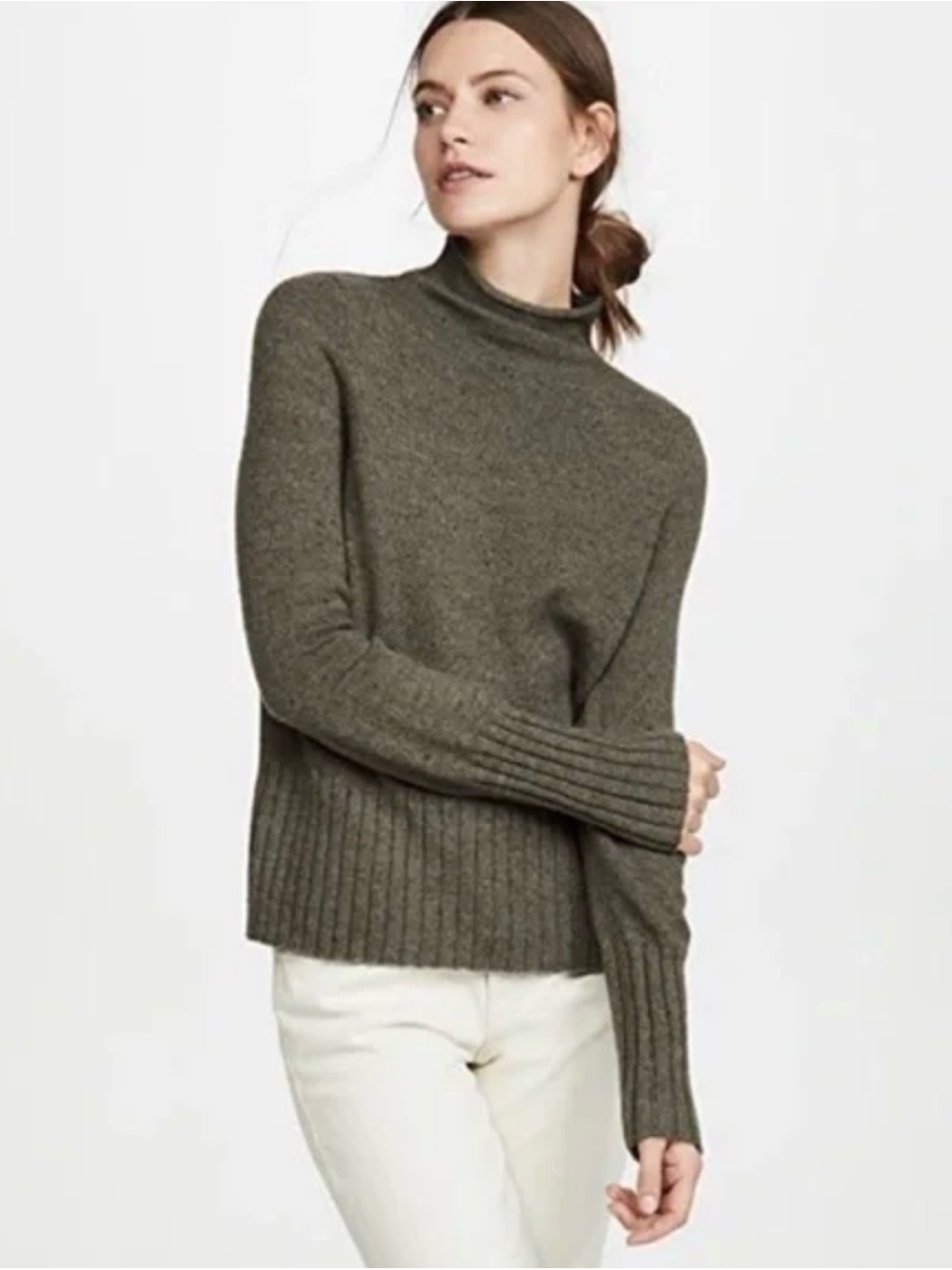 Madewell Donegal Inland Olive Mock Neck Women's Sweater
